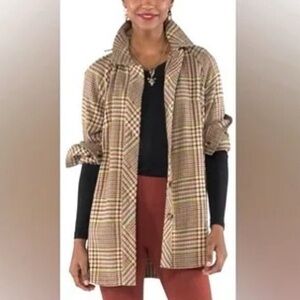 Cabi Yorkshire Shacket in Autumn Plaid - EUC Size Small.